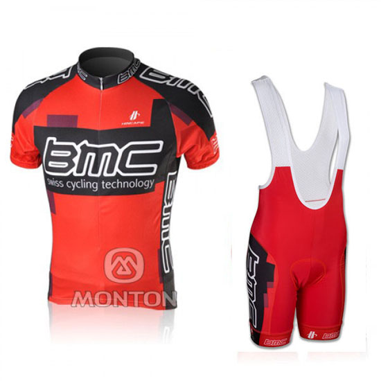 2010 Maillot BMC Tirantes Mangas Cortas Rojo